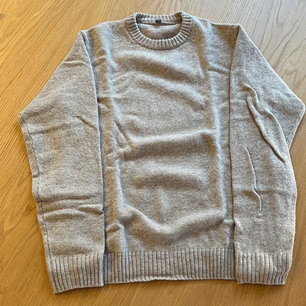 Muji Ribbed Crew Neck Sweater in oatmeal